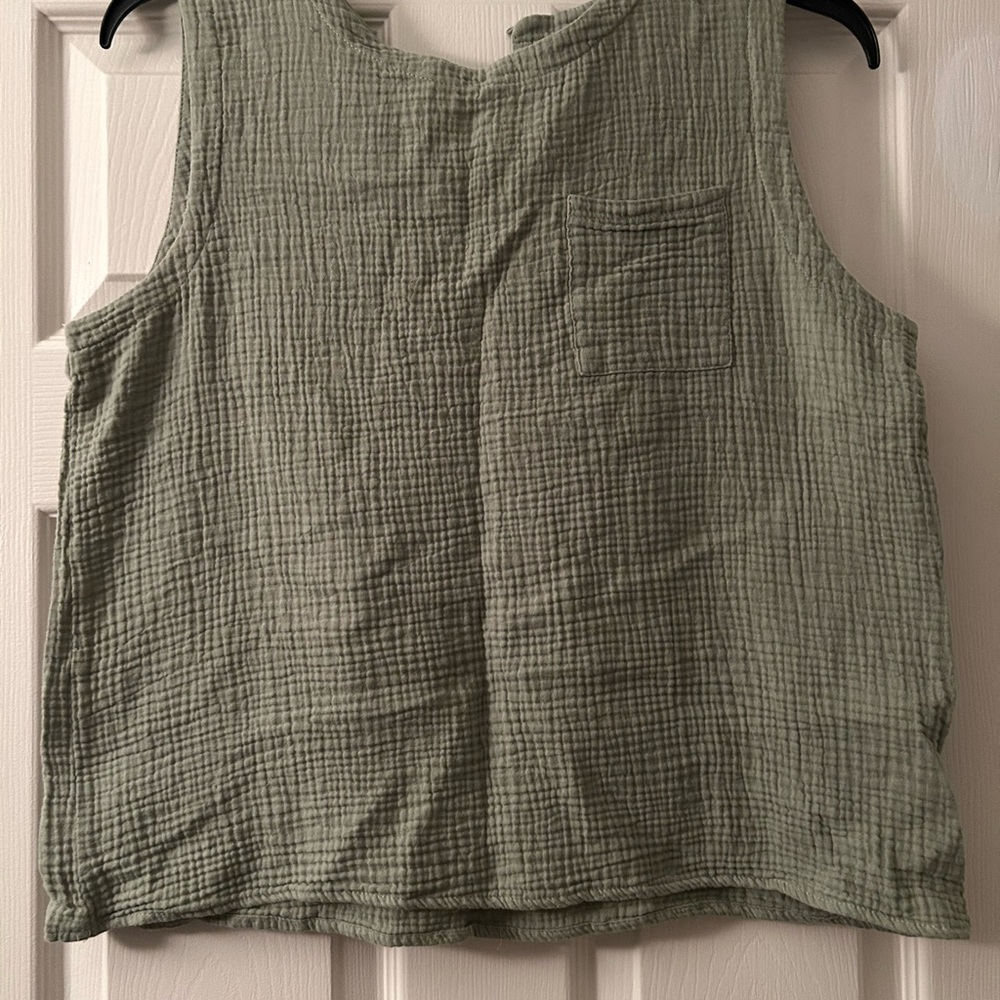 Olive Green Sleeveless Top